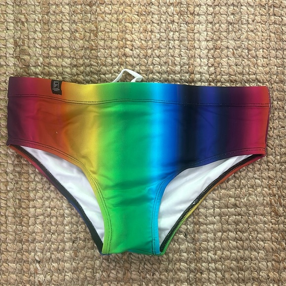 Brazilian Speedo Swim Briefs - Size Large - rainbow design - Brand New - Picture 1 of 3